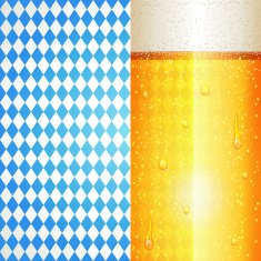 Oktoberfest background Beer and Bavarian flag