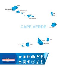 cape verde vector map