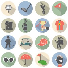 Modern Flat Design Golf Icon Set Vector Illustration