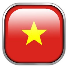 Vietnam Flag square glossy button