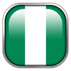 Nigeria Flag square glossy button