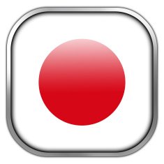 Japan Flag square glossy button