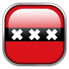 Amsterdam City Flag square glossy button