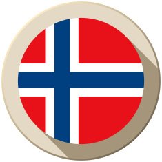 Norway Flag Button Icon Modern N2