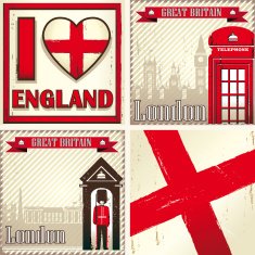 ENGLAND & LONDON Set of four illustrations N2