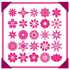 Set of vector flowers N8