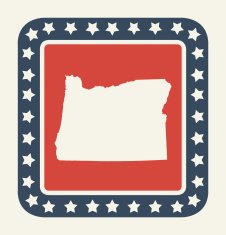 Oregon American state button