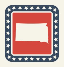 South Dakota American state button