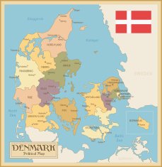 Vintage Map of Denmark N2