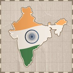 India retro map N2
