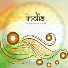 Beautiful floral design with Ashoka Wheel for Independence Day