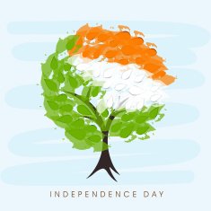 Beautiful tree with tricolors leaves for Independence Day