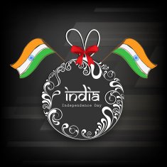 Beautiful floral decorated ball with national flags for Independence Day