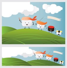 Sushi Character parade on mountain