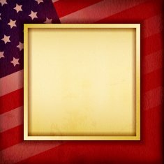 Golden frame with USA grunge flag background