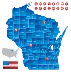 map of Wisconsin N5