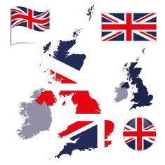 UK map & flag