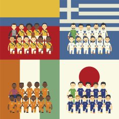 Football team and flag Group C