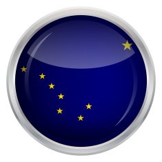 Glossy Button - Flag of Alaska N4