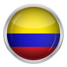 Glossy Button - Flag of Colombia N4
