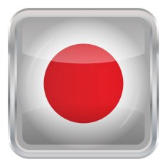 Glossy Button - Flag of Japan N4