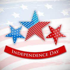 Stylish stars on American national flag waving background