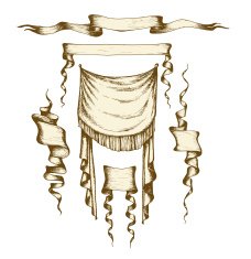 Old banners ribbons and manuscripts N4