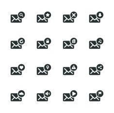 Email Silhouette Icons