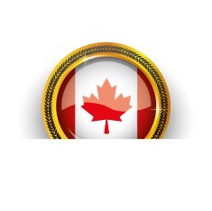 Golden Sign with Flag of Canada in white pocket