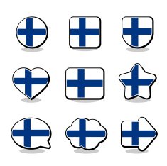 FINLAND FLAG ICON SET