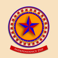 Sticky decorated with stars in American national flag colors