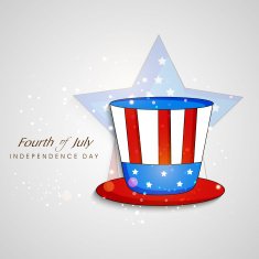 Hat in national flag colours on star decorated shiny background