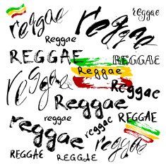 Vector isolated lettering poster in reggae style N4