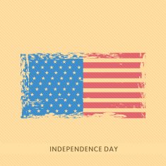 Grungy American flag on beige background
