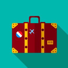 luggage suitcase for travel Vector illustration in flat style