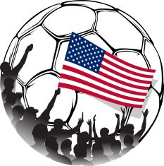 USA Soccer Fans Waving national flag
