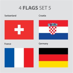 Switzerland Croatia France Germany Flags (vector Art)