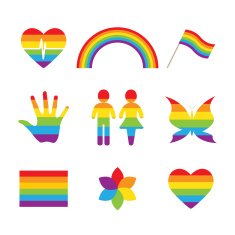 Set of colored icons