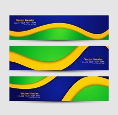 Brazil flag colors concept banner and header set