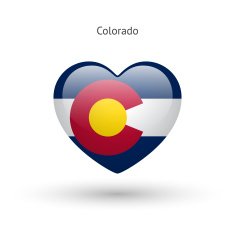 Love Colorado state symbol Heart flag icon