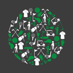 golf sport simple color icons in circle eps10