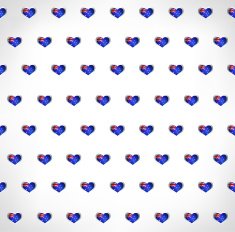 Seamless patriotic background with Australia flag glossy heart shapes