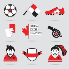 Canada Soccer icons and design element set N2