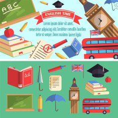 English time education illustration N2