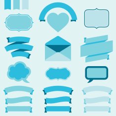 Banners labels and ribbons for design invitation cards