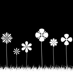Flower Vector Black and White N3