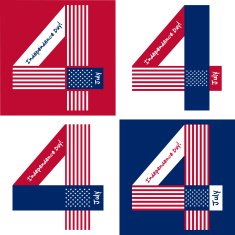 Independence Day card or background July 4 N16