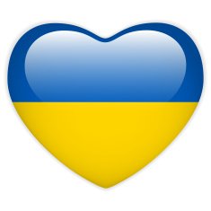 Ukraine Flag Heart Glossy Button N2