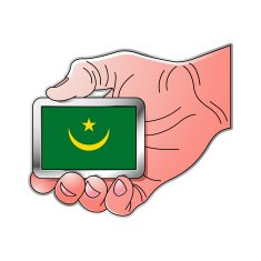 hand holding Mauritania flag