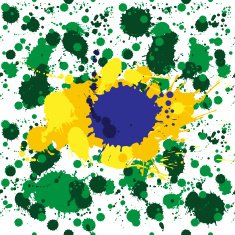 Vector background abstract Brazil flag made of splashes